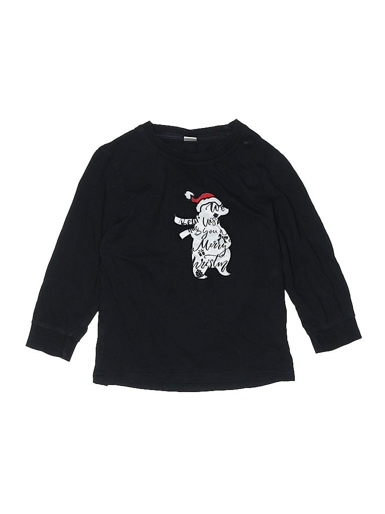 Pre-owned Unbranded Kids' 3/4 Sleeve T-shirt In Black