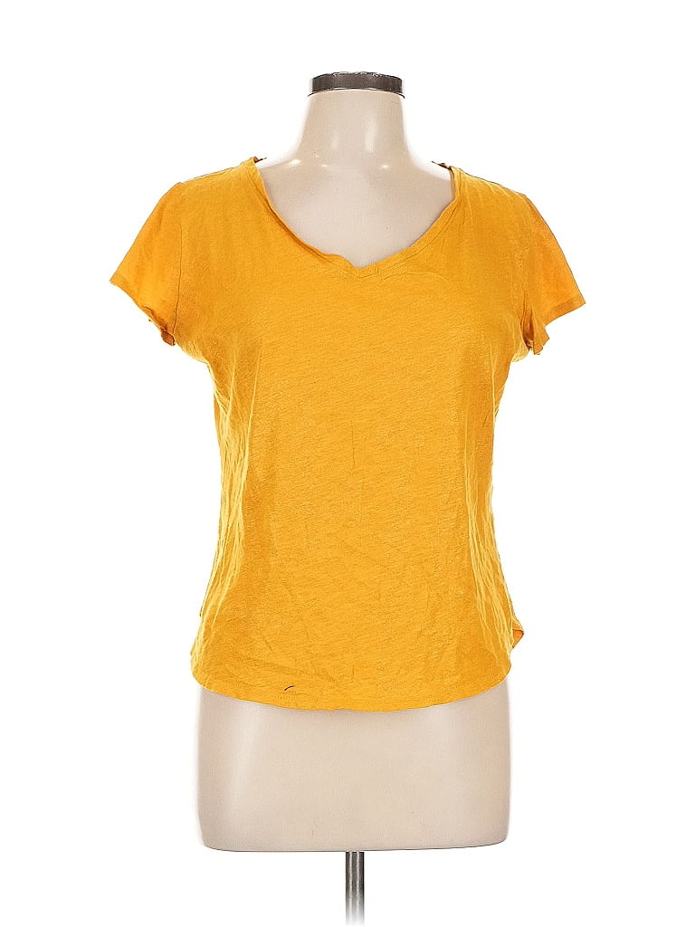 Soho JEANS NEW YORK & COMPANY 100% Cotton Yellow Short Sleeve T-Shirt Size L - photo 1