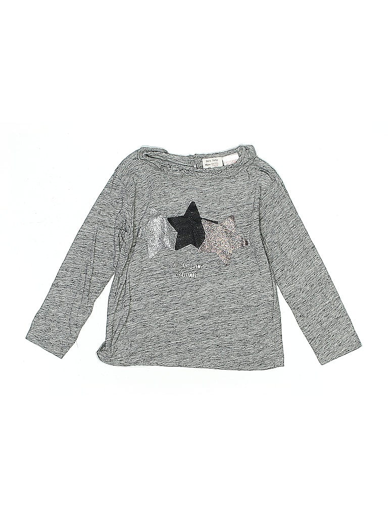 Zara Baby Stars Gray Long Sleeve T-Shirt Size 18-24 mo - photo 1