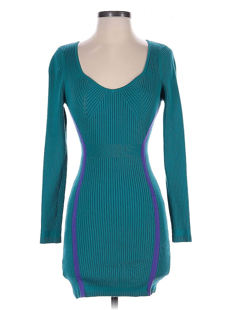Pre-owned Herve By Herve Leger Cocktail Dress In Blue