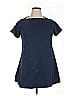 eShakti 100% Cotton Solid Blue Short Sleeve Top Size 16 - photo 1