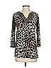 Ellen Tracy Animal Print Brown 3/4 Sleeve Blouse Size S - photo 1