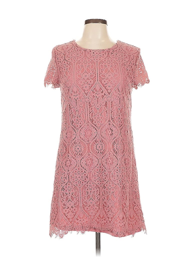 Francesca's 100% Polyester Pink Casual Dress Size L - photo 1