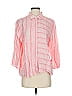 Habitat 100% Linen Stripes Pink 3/4 Sleeve Button-Down Shirt Size S - photo 1