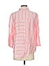 Habitat 100% Linen Stripes Pink 3/4 Sleeve Button-Down Shirt Size S - photo 2