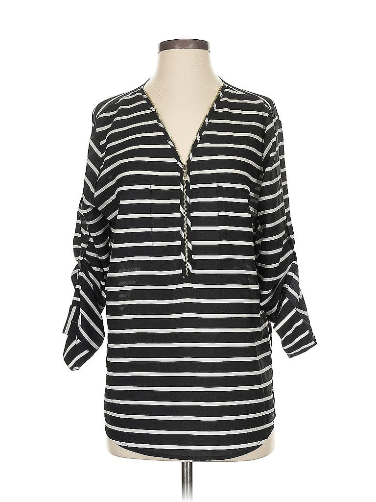 Pre-owned Calvin Klein 3/4 Sleeve Blouse In Black