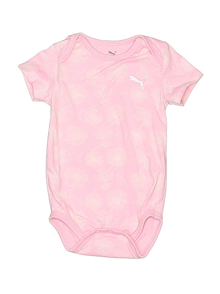 Click to view more detailed imagery on our partner's website Pre-owned Puma Babies' Short Sleeve Onesie In Pink