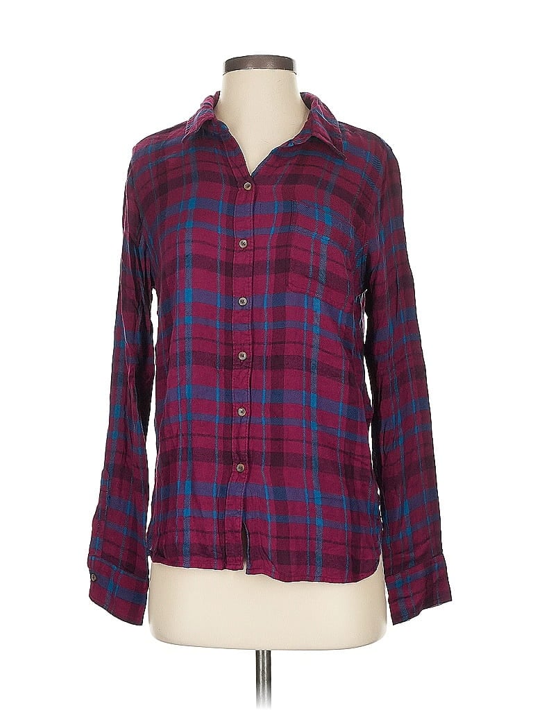 Pre-owned Lucky Brand Long Sleeve Button Down Shirt In Burgundy