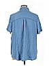 Terra & Sky 100% Lyocell Blue Short Sleeve Button-Down Shirt Size 1X - photo 2