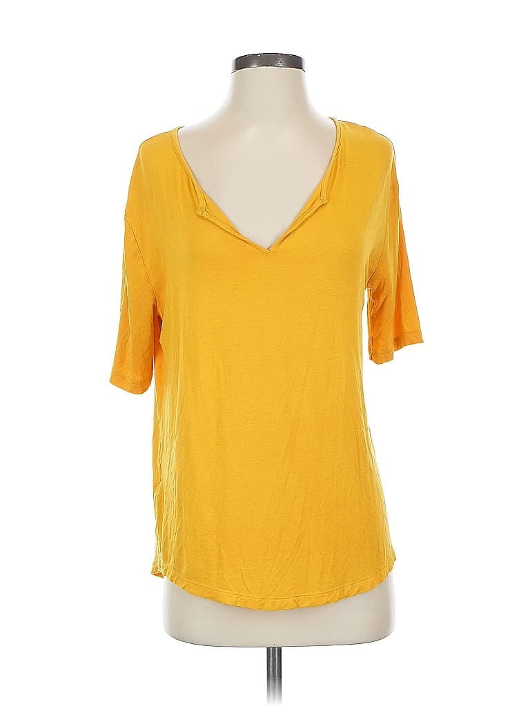 Pre-owned Eddie Bauer 3/4 Sleeve T-shirt In Yellow