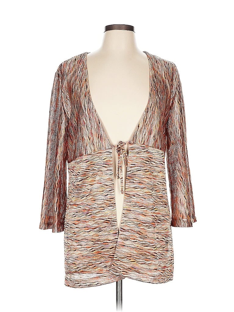 Chico's 100% Polyester Brown Cardigan Size L - photo 1