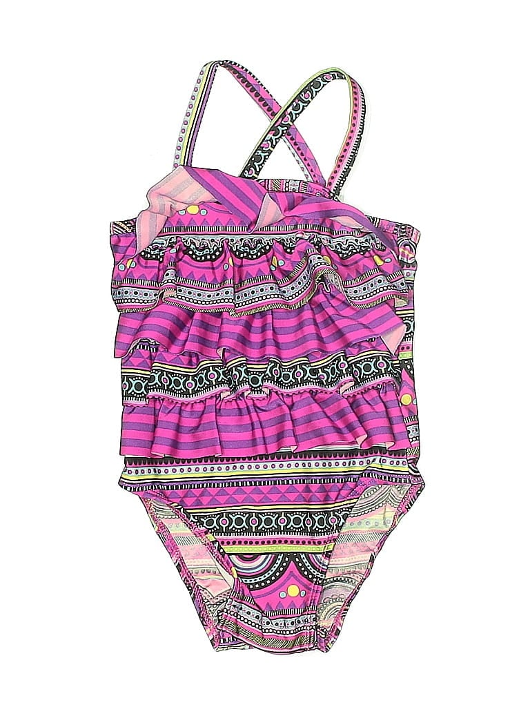 Pink Cute Cat Print One Piece Swimsuite main image 0