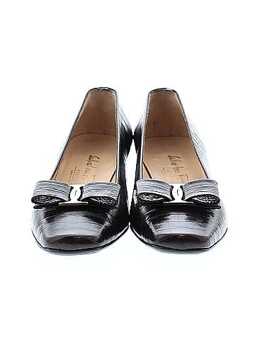 Salvatore Ferragamo Embossed Leather Flats (view 2)