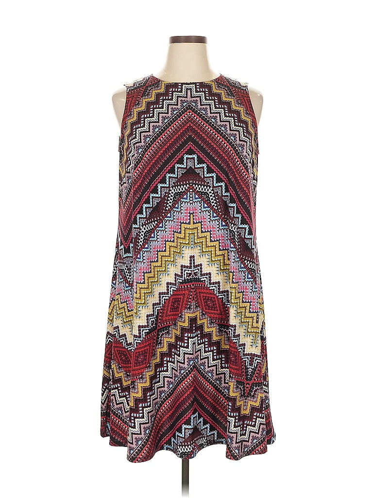 Jones Studio Chevron-herringbone Burgundy Cocktail Dress Size 1X - photo 1