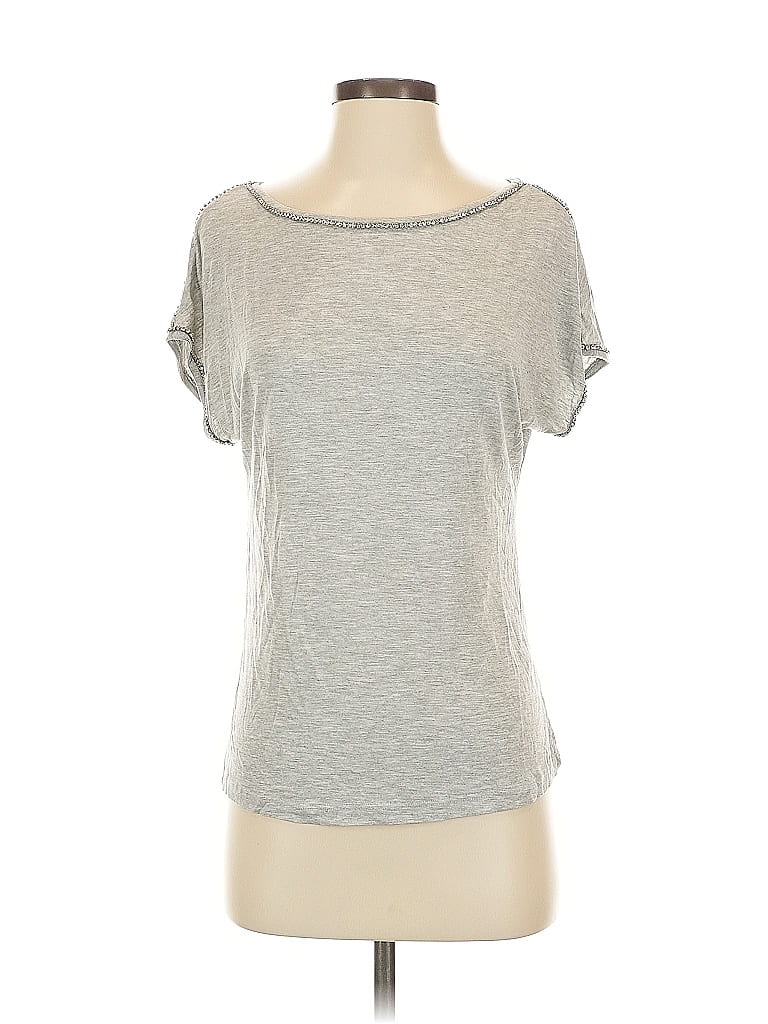 Pre-owned Boston Proper Short Sleeve T-shirt In Silver