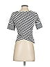 Three Dots Stripes Silver Short Sleeve T-Shirt Size XS - photo 2