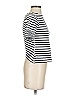 Three Dots Stripes Silver Short Sleeve T-Shirt Size XS - photo 3