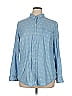 Westport 100% Lyocell Polka Dots Blue Long Sleeve Button-Down Shirt Size XL - photo 1