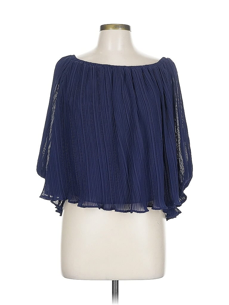 Pre-owned Lush 3/4 Sleeve Blouse In Blue