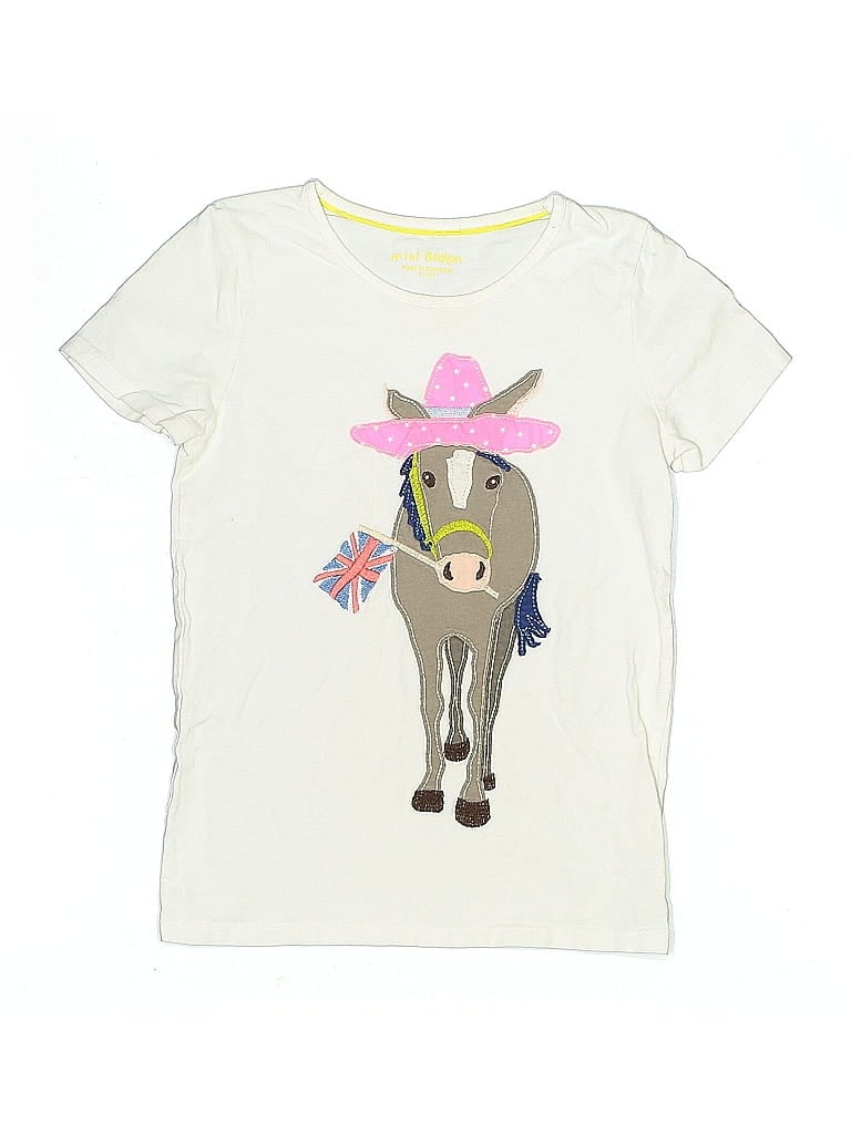 Mini Boden Ivory Short Sleeve T-Shirt Size 9 - photo 1