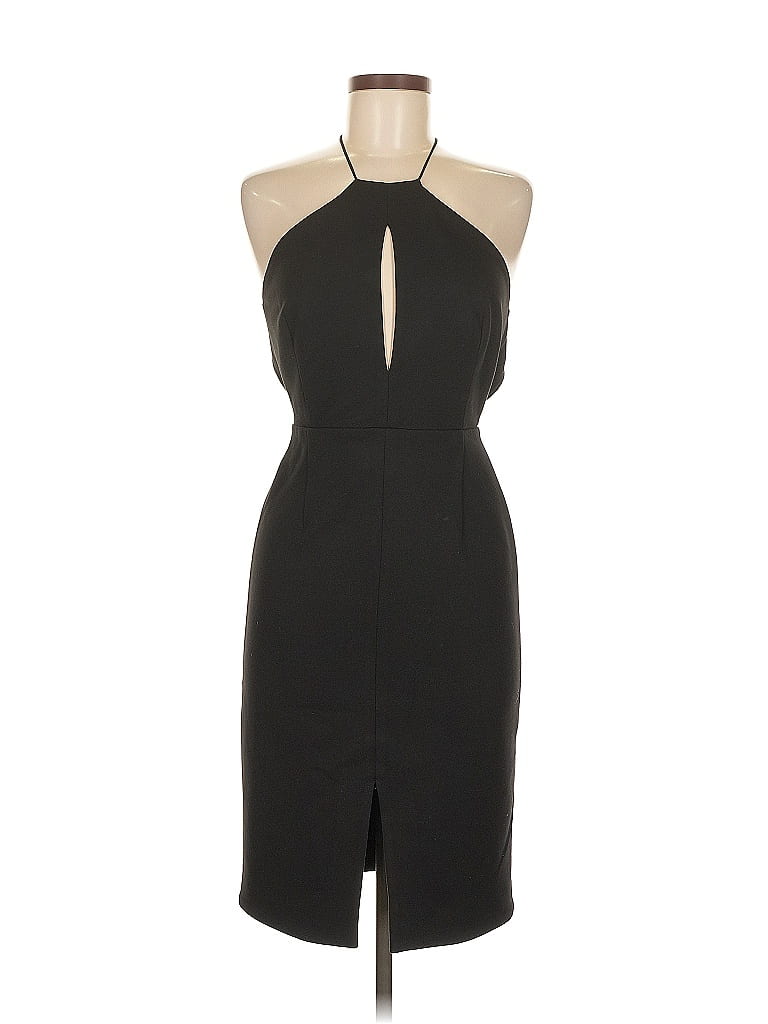 Nicholas Solid Black Cocktail Dress Size 4 - photo 1