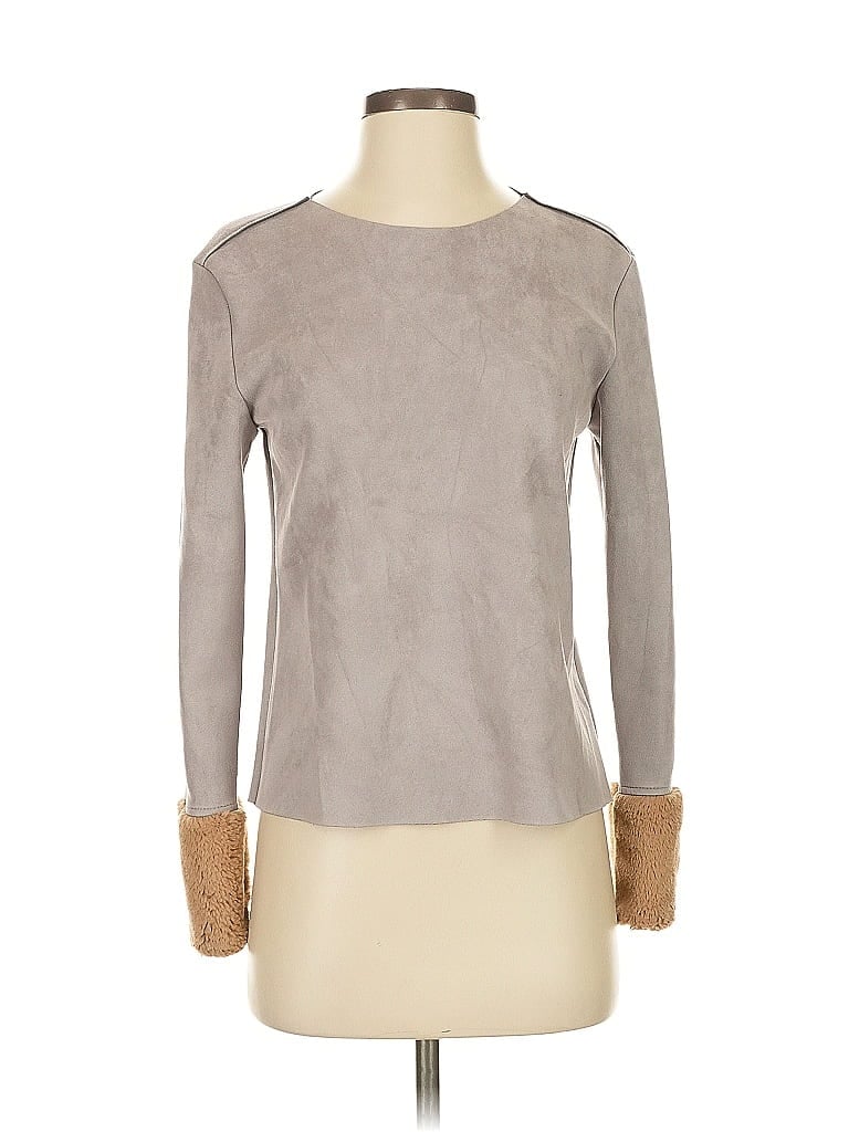 Zara W&B Collection Gray Long Sleeve Top Size S - photo 1
