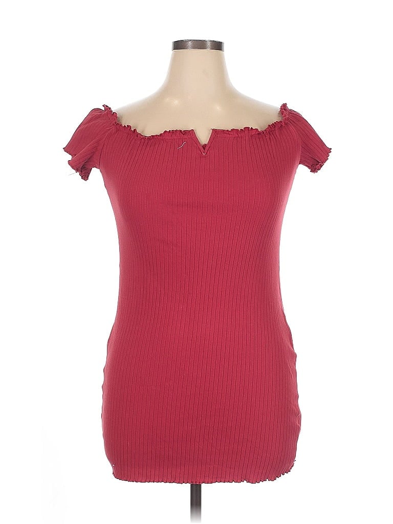 Pre-owned Shein Curve Casual Dress In Burgundy