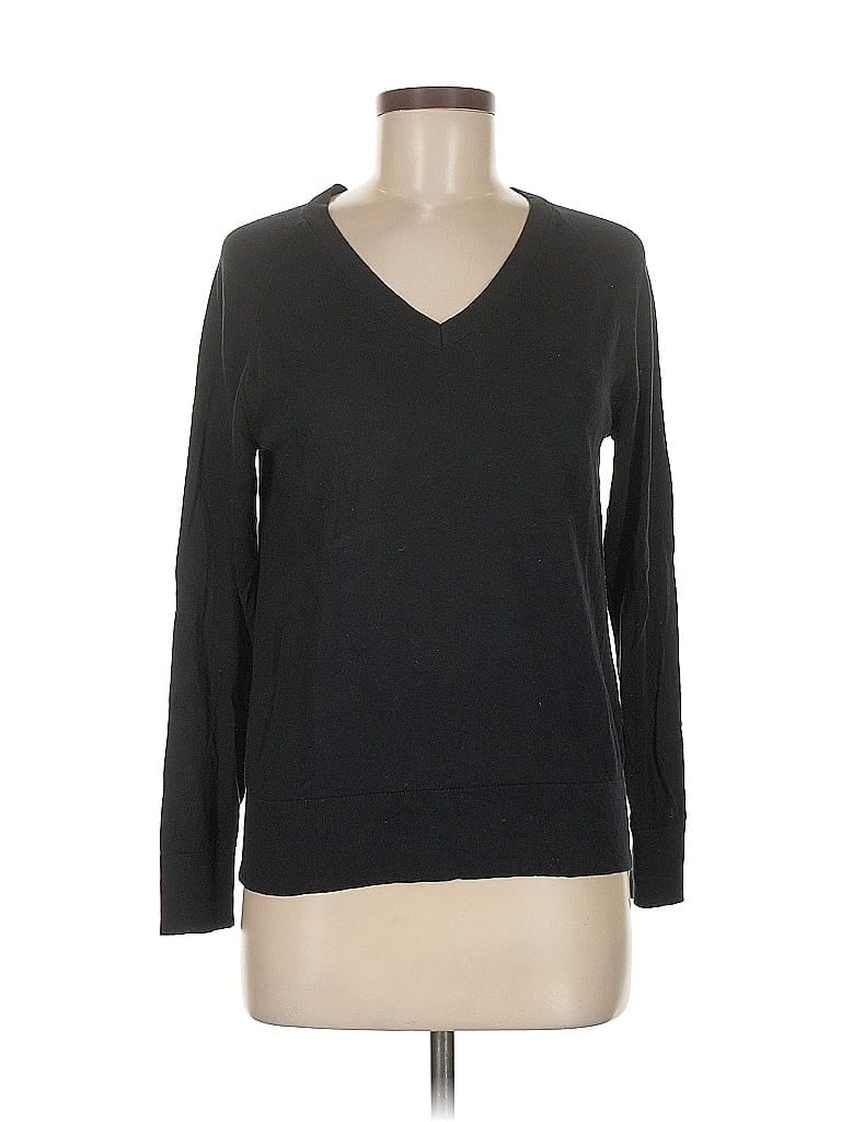 Pre-owned Banana Republic Silk Pullover Sweater In Black