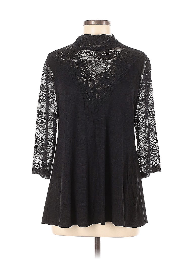 Pre-owned Torrid 3/4 Sleeve Blouse In Black