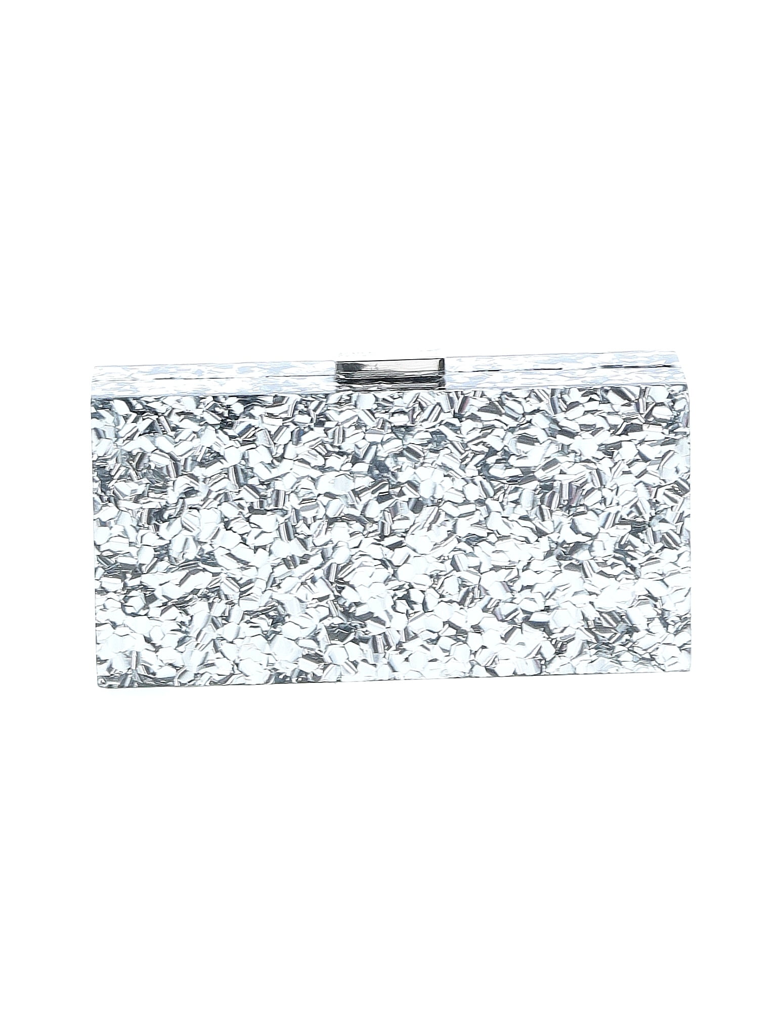 Sondra Roberts White Silver Clutch One size
