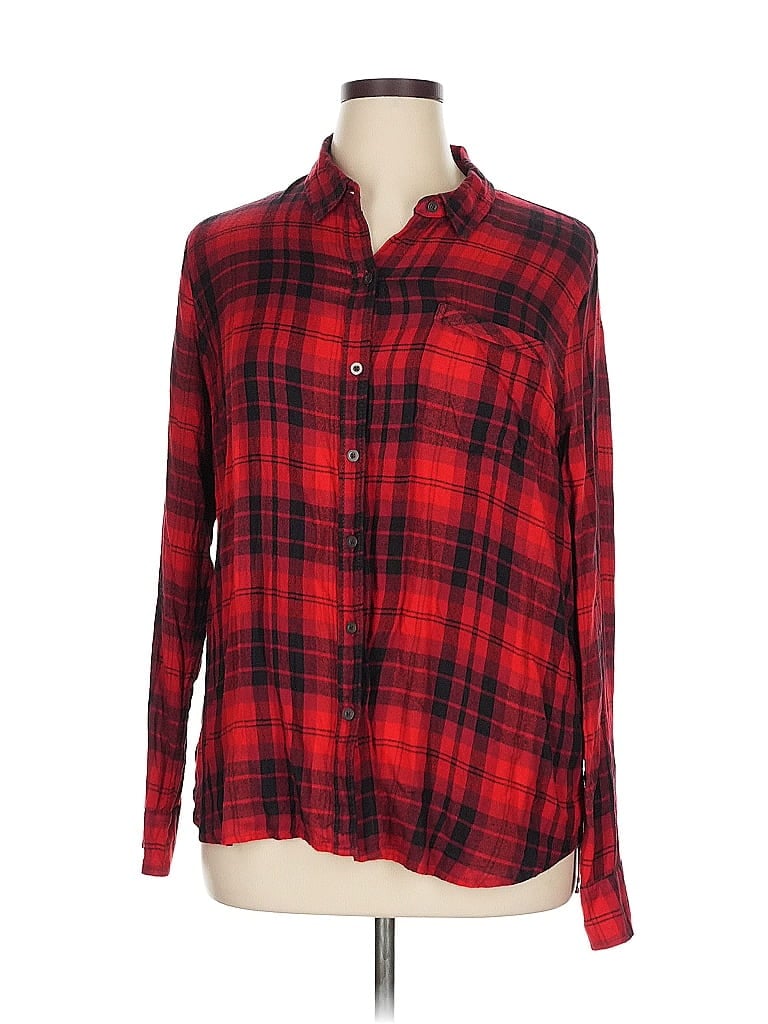 Pre-owned Lucky Brand Long Sleeve Button Down Shirt In Red