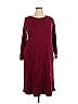 Woman Within Solid Burgundy Casual Dress Size 18 - photo 1
