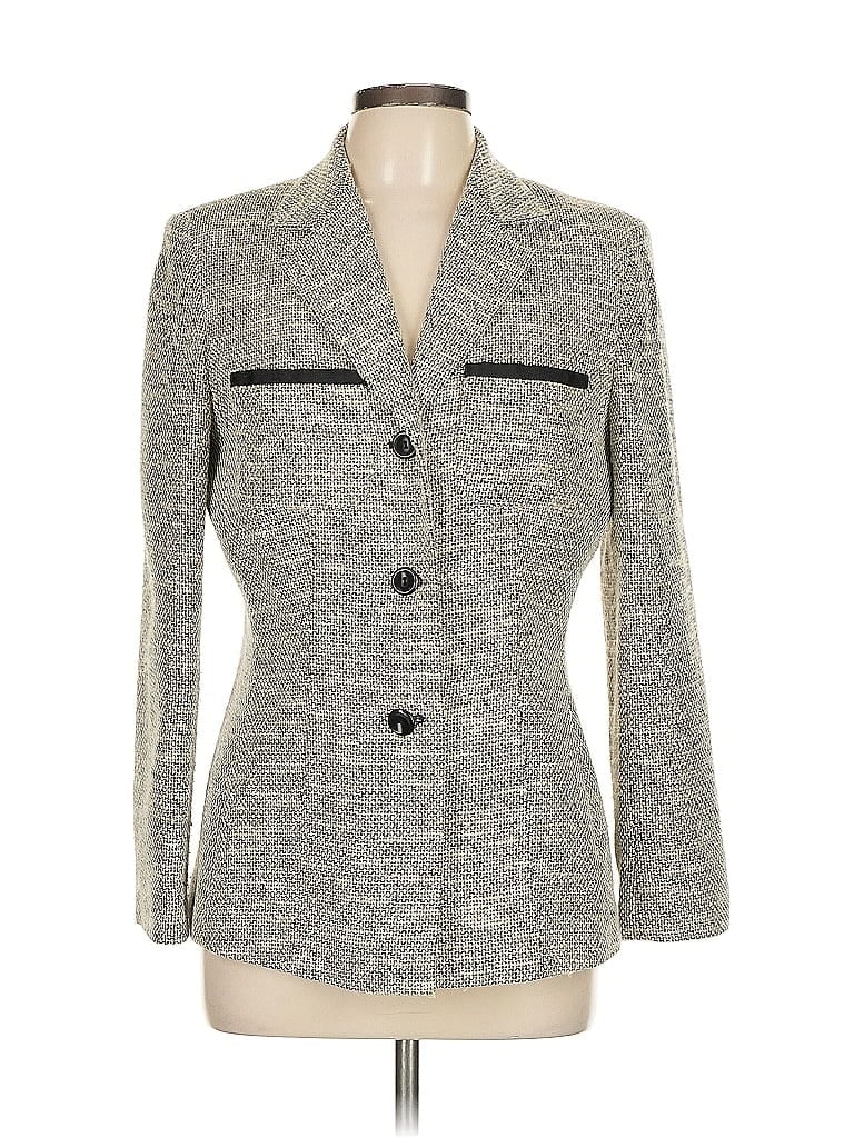 Le Suit Tweed Gray Blazer Size 10 - photo 1