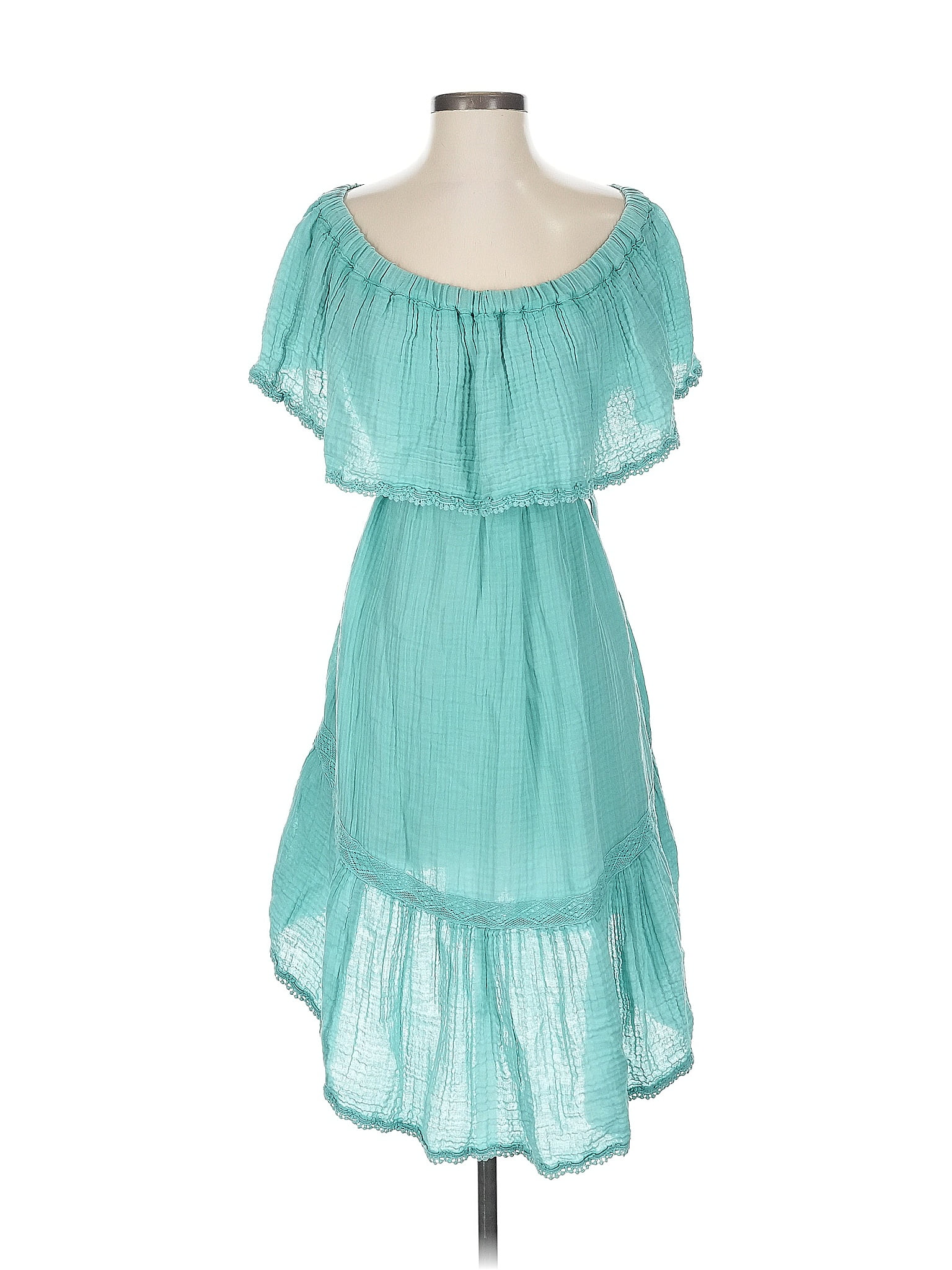 Daily Practice By Anthropologie 100% Cotton Teal Casual Dress Size L