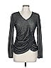 Worth 100% Cotton Gray Long Sleeve Top Size L - photo 1