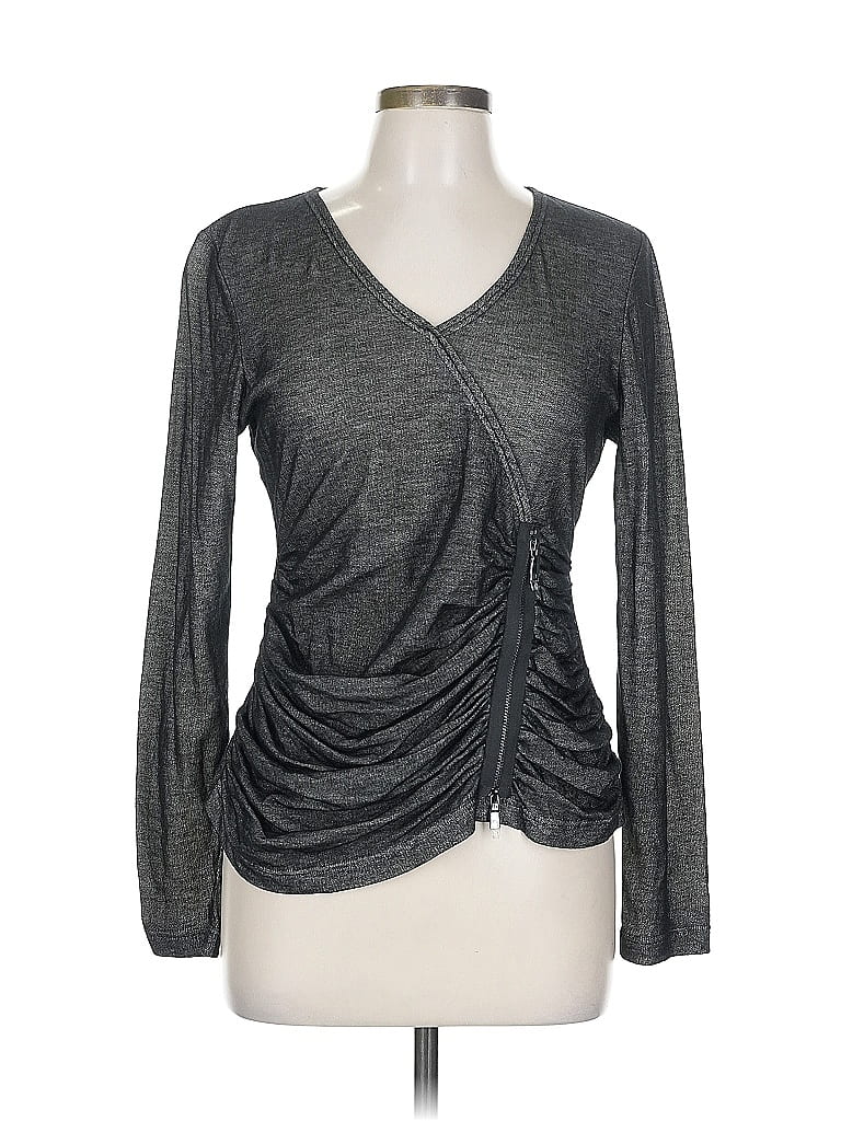 Worth 100% Cotton Gray Long Sleeve Top Size L - photo 1