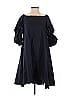 Gracia 100% Cotton Solid Blue Casual Dress Size S - photo 1