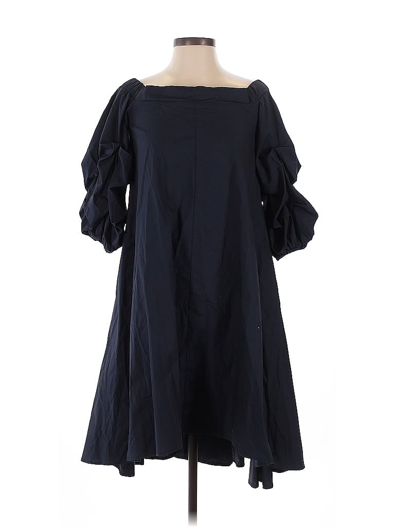 Gracia 100% Cotton Solid Blue Casual Dress Size S - photo 1