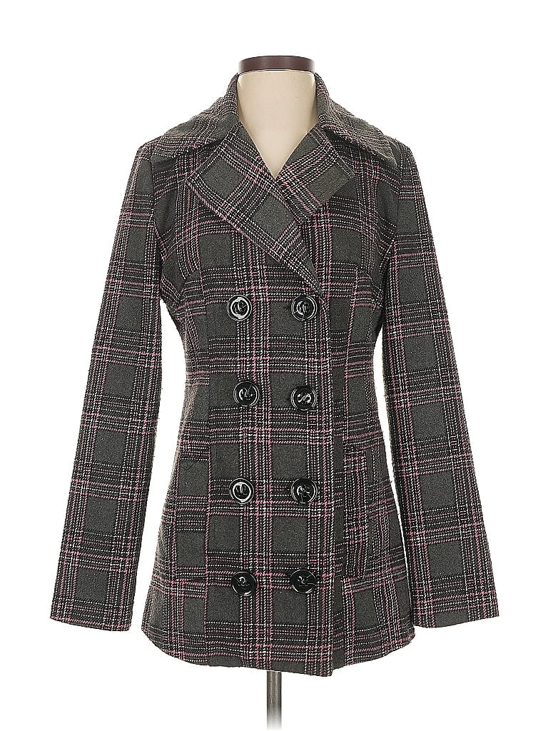 rue21 Plaid Gray Coat Size S - photo 1