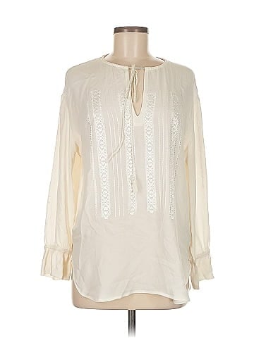 Theory Long Sleeve Silk Top (view 1)