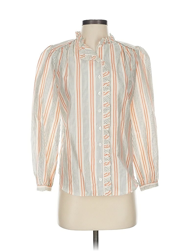 Pre-owned Joie 3/4 Sleeve Button Down Shirt In White