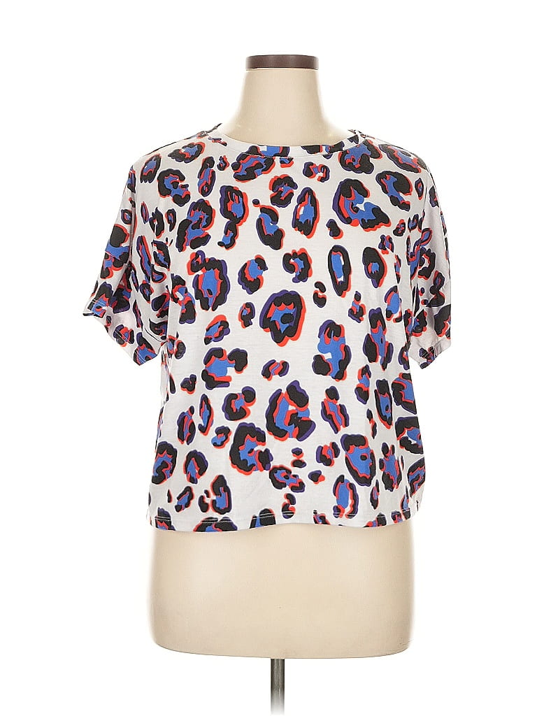 Terez Animal Print Ivory Short Sleeve T-Shirt Size XL - photo 1