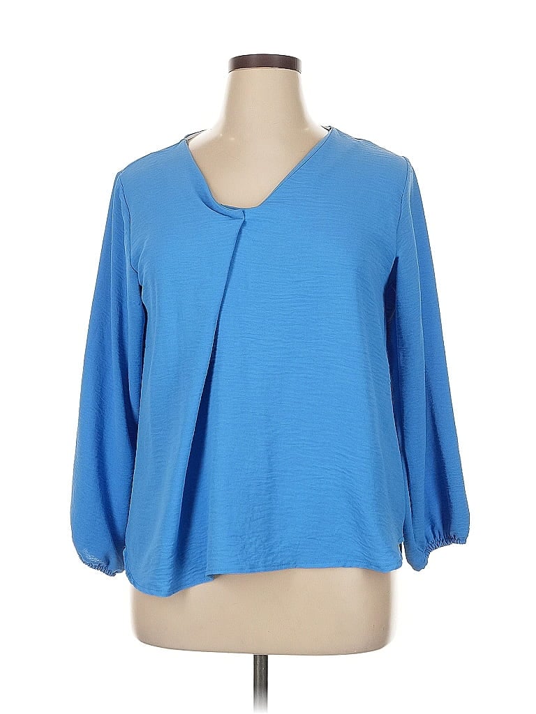 Pre-owned Assorted Brands 3/4 Sleeve Blouse In Blue