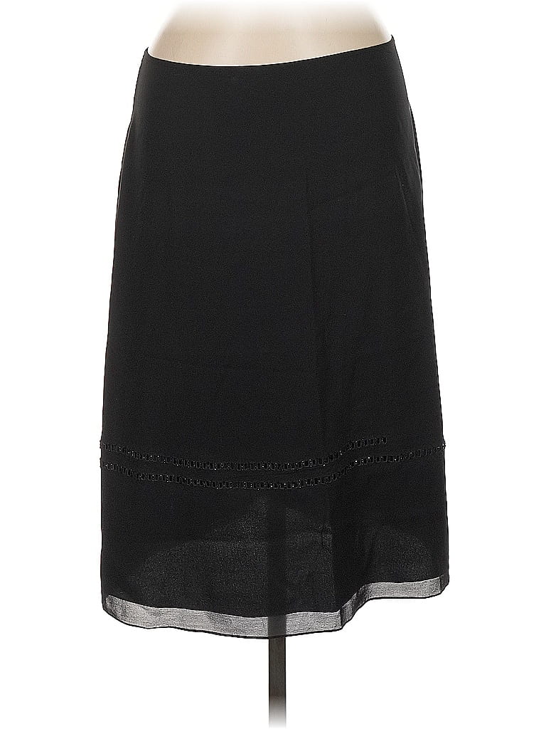 Pre-owned Tahari Silk Skirt In Black