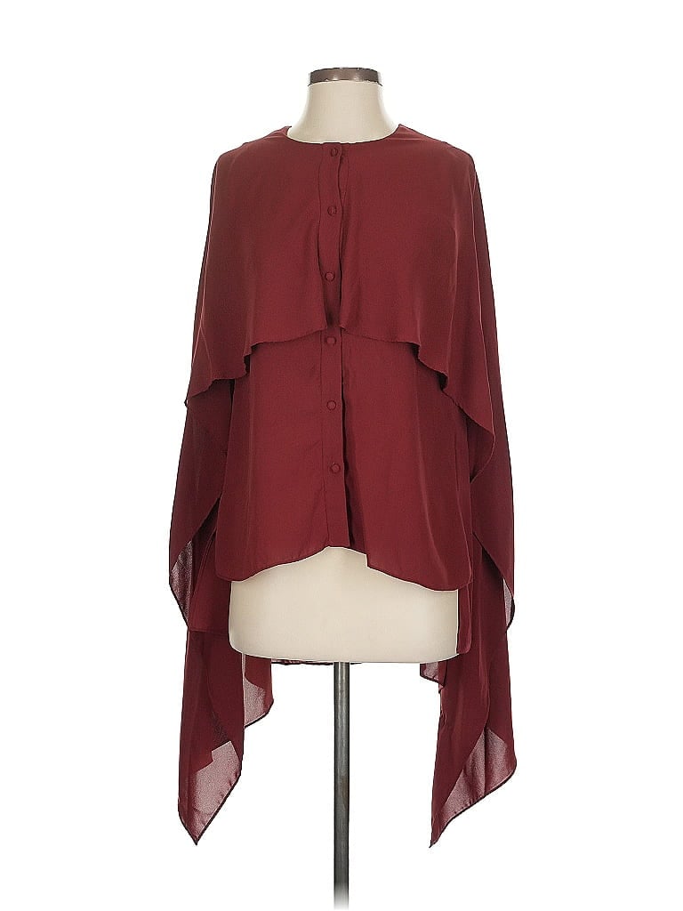 Pre-owned Prabal Gurung Collective 3/4 Sleeve Blouse In Burgundy