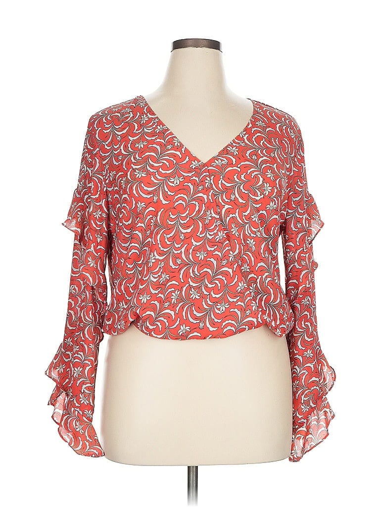 Pre-owned Max Studio 3/4 Sleeve Blouse In Orange