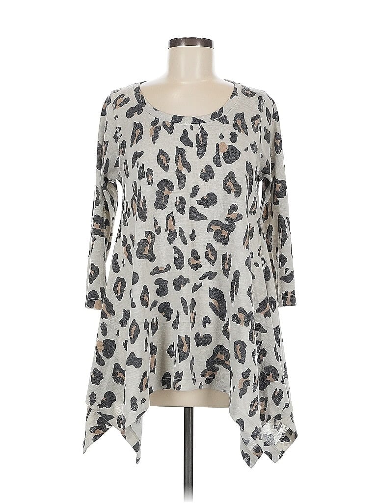 Pre-owned Premise 3/4 Sleeve Blouse In Silver