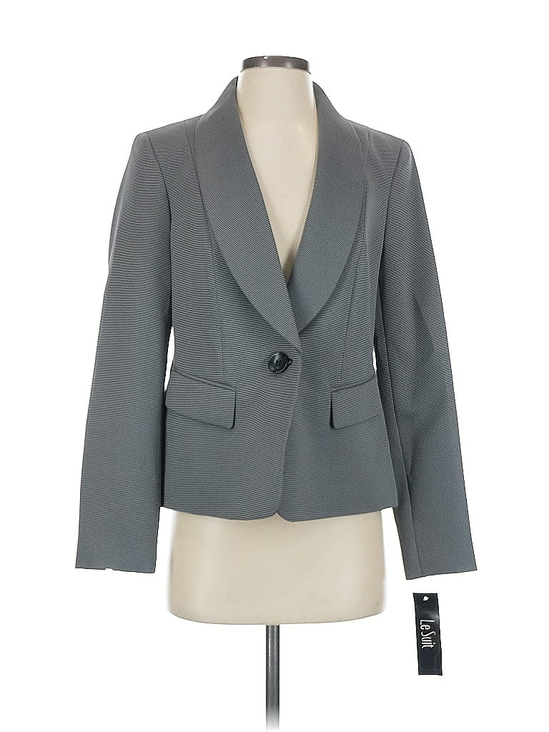 Le Suit 100% Polyester Gray Blazer Size 6 - photo 1