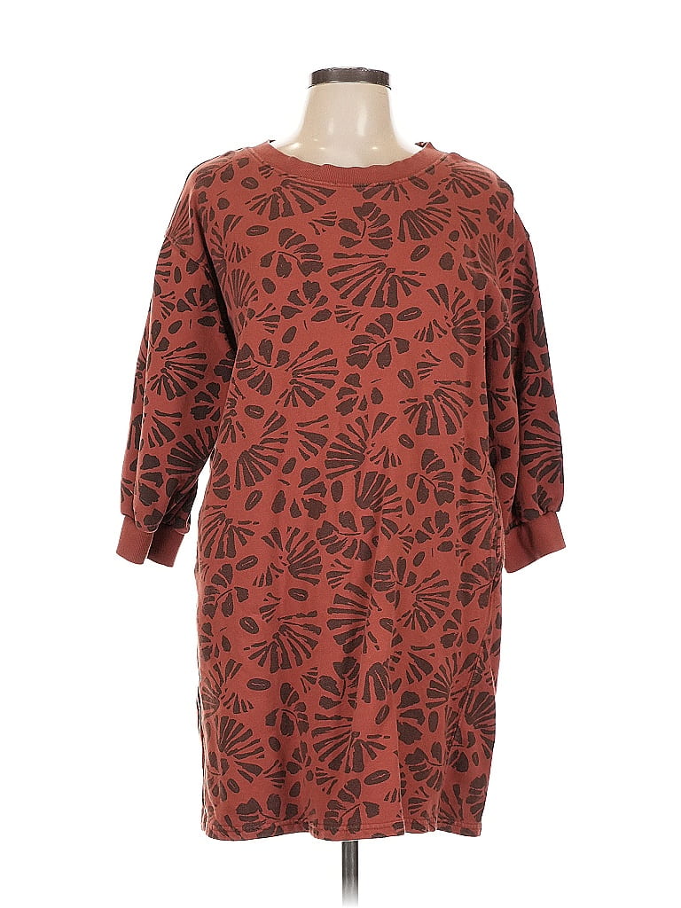 Pact 100% Organic Cotton Brown Casual Dress Size L - photo 1