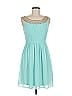 a. drea 100% Polyester Solid Teal Cocktail Dress Size M - photo 1